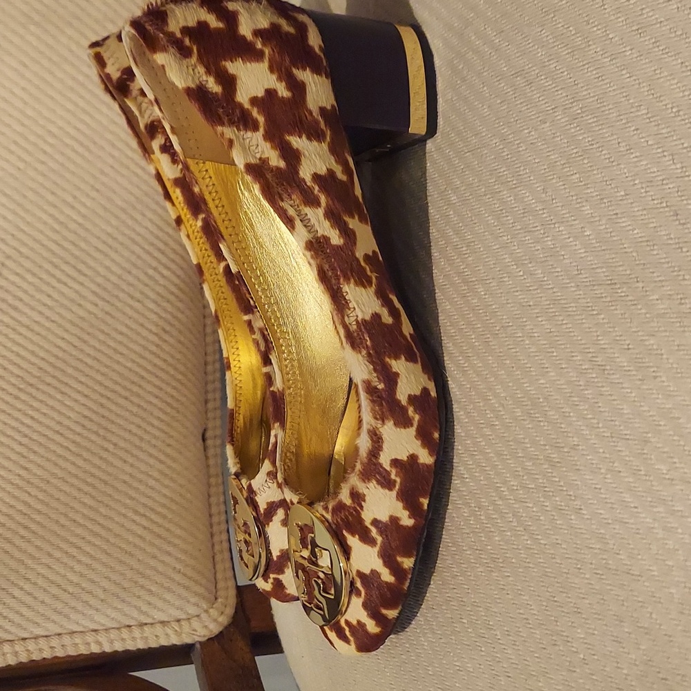 TORY BURCH HOUNDSTOOTH LOGO BLOCK HEELS Size 8.5 ✨RARE✨ The AMY PUMP - Picture 8 of 8